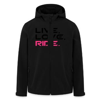 Pferde Live Love Ride Pferde Shirt - Recycelte Männer Softshell-Jacke von Stanley/Stella - Schwarz - Vorne - AI Model Male 185 light (185cm)