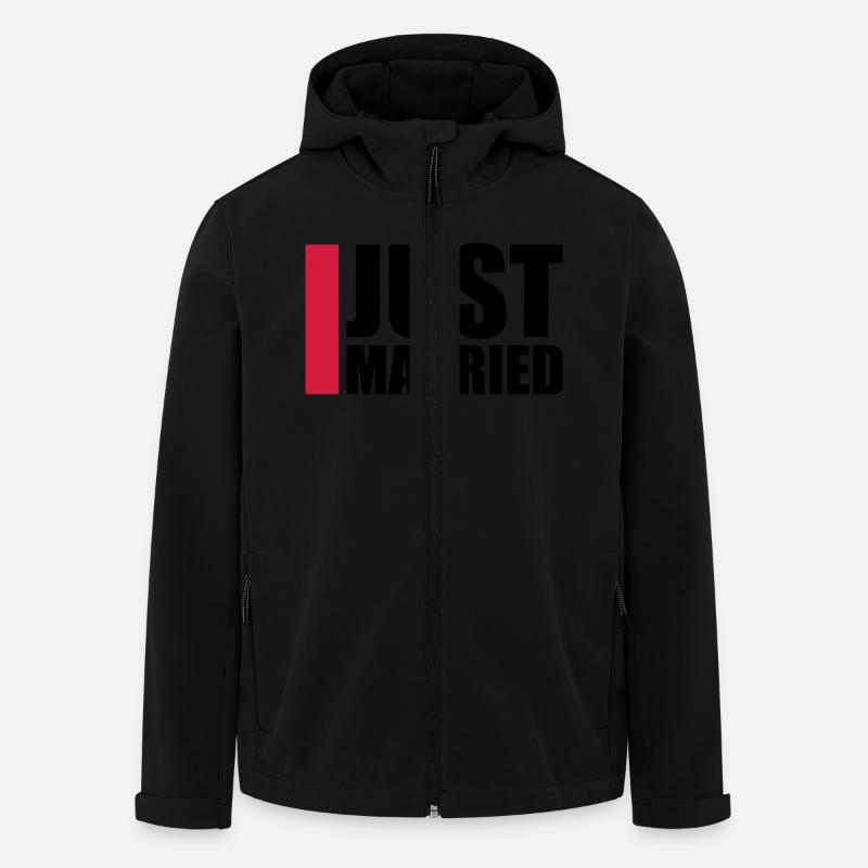 Just Married Logo-Design - Veste softshell homme en polyester recyclé Stanley/Stella - noir