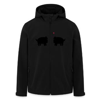 Schwein - Recycelte Männer Softshell-Jacke von Stanley/Stella - Schwarz - Vorne - AI Model Male 185 light (185cm)