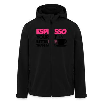 Coffee - Recycelte Männer Softshell-Jacke von Stanley/Stella - Schwarz - Vorne - AI Model Male 185 light (185cm)