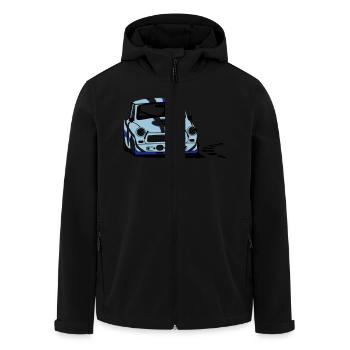  - Trabi - Recycelte Männer Softshell-Jacke von Stanley/Stella - Schwarz - Vorne - AI Model Male 185 light (185cm)