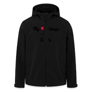 swede my heart belongs to - Men’s Recycled Softshell Jacket by Stanley/Stella - black - Front - AI Model Male 185 light (185cm)