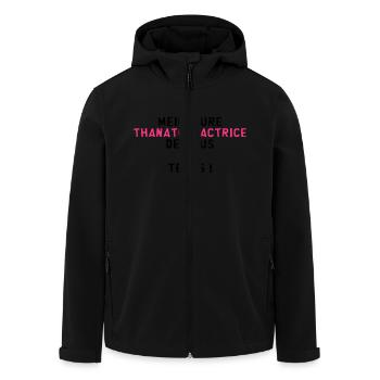 Thanatopraxie / Thanatopracteur / Thanatopractrice - Veste softshell homme en polyester recyclé Stanley/Stella - noir - Devant - AI Model Male 185 light (185cm)