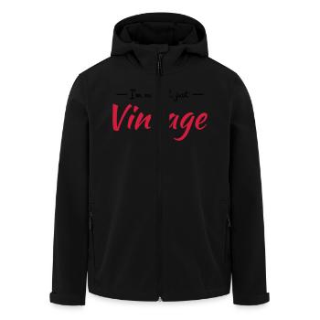 I'm not old, just vintage - Men’s Recycled Softshell Jacket by Stanley/Stella - black - Front - AI Model Male 185 light (185cm)