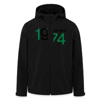 Jahrgang 1974 geboren - Recycelte Männer Softshell-Jacke von Stanley/Stella - Schwarz - Vorne - AI Model Male 185 light (185cm)