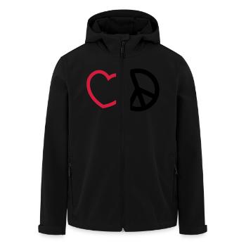 amour paix - Veste softshell homme en polyester recyclé Stanley/Stella - noir - Devant - AI Model Male 185 light (185cm)