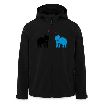 elefanten_liebe - Recycelte Männer Softshell-Jacke von Stanley/Stella - Schwarz - Vorne - AI Model Male 185 light (185cm)