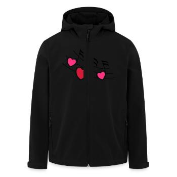 music notes hearts - Recycelte Männer Softshell-Jacke von Stanley/Stella - Schwarz - Vorne - AI Model Male 185 light (185cm)