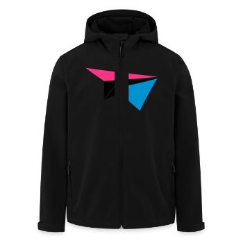 colorful cliff night moon sun paper flier folded t - Men’s Recycled Softshell Jacket by Stanley/Stella - black - Front - AI Model Male 185 light (185cm)