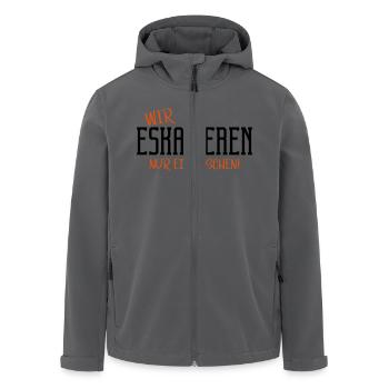 eskalieren nur ein bischen - Recycelte Männer Softshell-Jacke von Stanley/Stella - Schwarz - Vorne - AI Model Male 185 light (185cm)