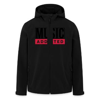 MUSIC ADDICTED - Recycelte Männer Softshell-Jacke von Stanley/Stella - Schwarz - Vorne - AI Model Male 185 light (185cm)