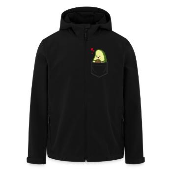 Avocado in Brusttasche - Recycelte Männer Softshell-Jacke von Stanley/Stella - Schwarz - Vorne - AI Model Male 185 light (185cm)