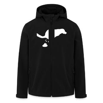 Screaming dog pooping dog - Men’s Recycled Softshell Jacket by Stanley/Stella - black - Front - AI Model Male 185 light (185cm)
