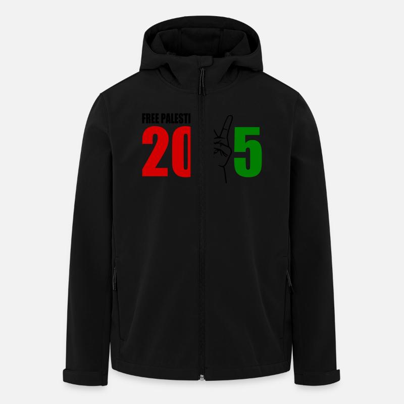 Free palestine 2025 - Veste softshell homme en polyester recyclé Stanley/Stella - noir