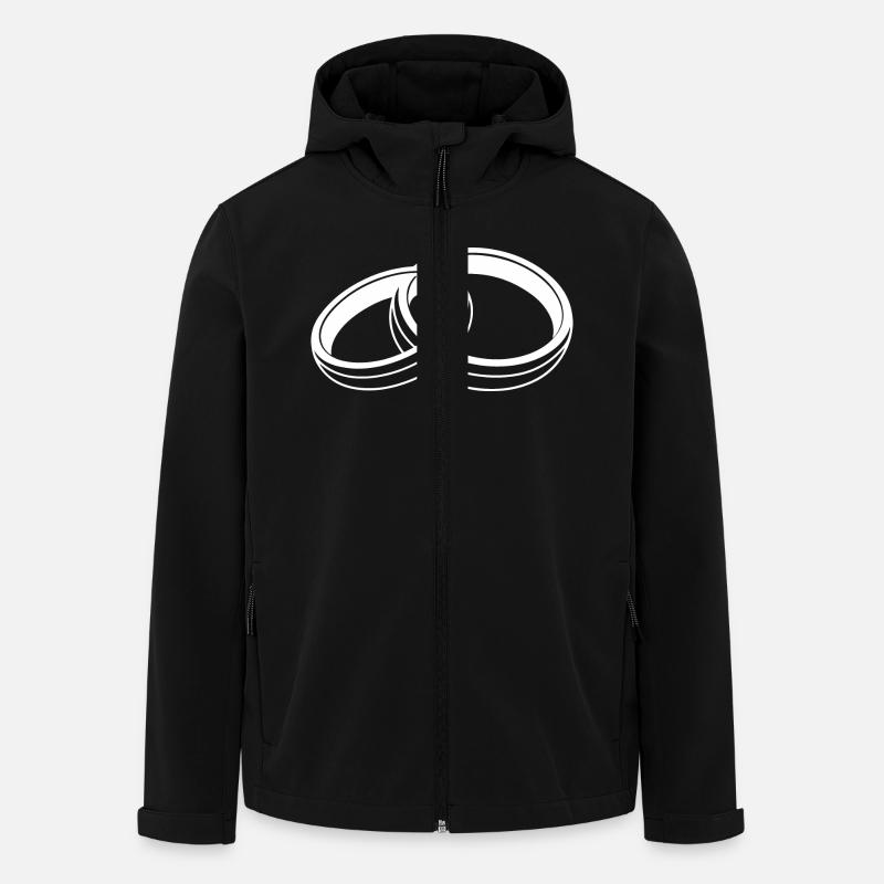 Eheringe symbol Silhouette Hochzeit - Recycelte Männer Softshell-Jacke von Stanley/Stella - Schwarz