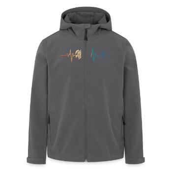 Battement de coeur rétro tortue marine - Veste softshell homme en polyester recyclé Stanley/Stella - noir - Devant - AI Model Male 185 light (185cm)