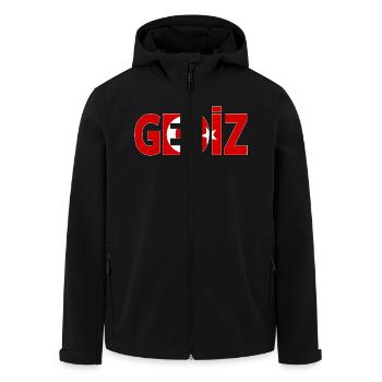 Gediz Turkey Flag Kütahya - Men’s Recycled Softshell Jacket by Stanley/Stella - black - Front - AI Model Male 185 light (185cm)