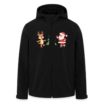 Arbre de Noël renne et Père Noël pour Noël - Veste softshell homme en polyester recyclé Stanley/Stella - noir - Devant - AI Model Male 185 light (185cm)