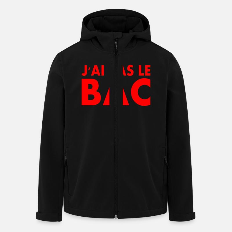 j'ai pas le bac - Veste softshell homme en polyester recyclé Stanley/Stella - noir