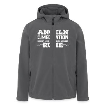 Angeln ist wie Meditation ... - Recycelte Männer Softshell-Jacke von Stanley/Stella - Schwarz - Vorne - AI Model Male 185 light (185cm)