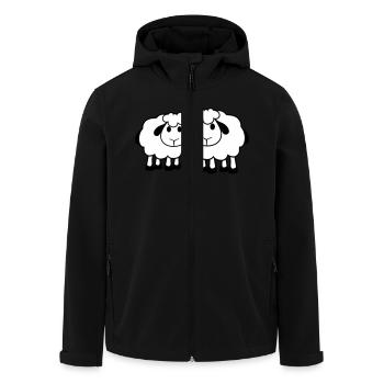 Two Sheep Friends Team Crew Cute Little Baby Dear - Men’s Recycled Softshell Jacket by Stanley/Stella - black - Front - AI Model Male 185 light (185cm)