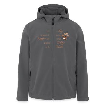 Ein guter Tag beginnt mit Kaffee und Katzen - Recycelte Männer Softshell-Jacke von Stanley/Stella - Schwarz - Vorne - AI Model Male 185 light (185cm)