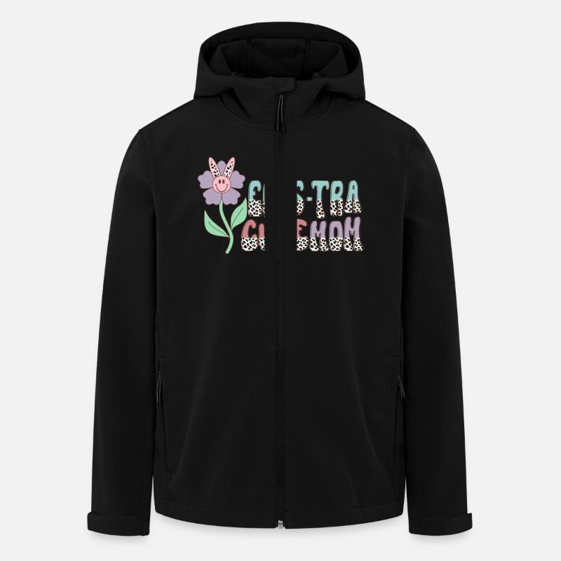 Eggs-Tra Maman mignonne - Veste softshell homme en polyester recyclé Stanley/Stella - noir