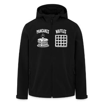 Pfannkuchen über Waffeln - Recycelte Männer Softshell-Jacke von Stanley/Stella - Schwarz - Vorne - AI Model Male 185 light (185cm)