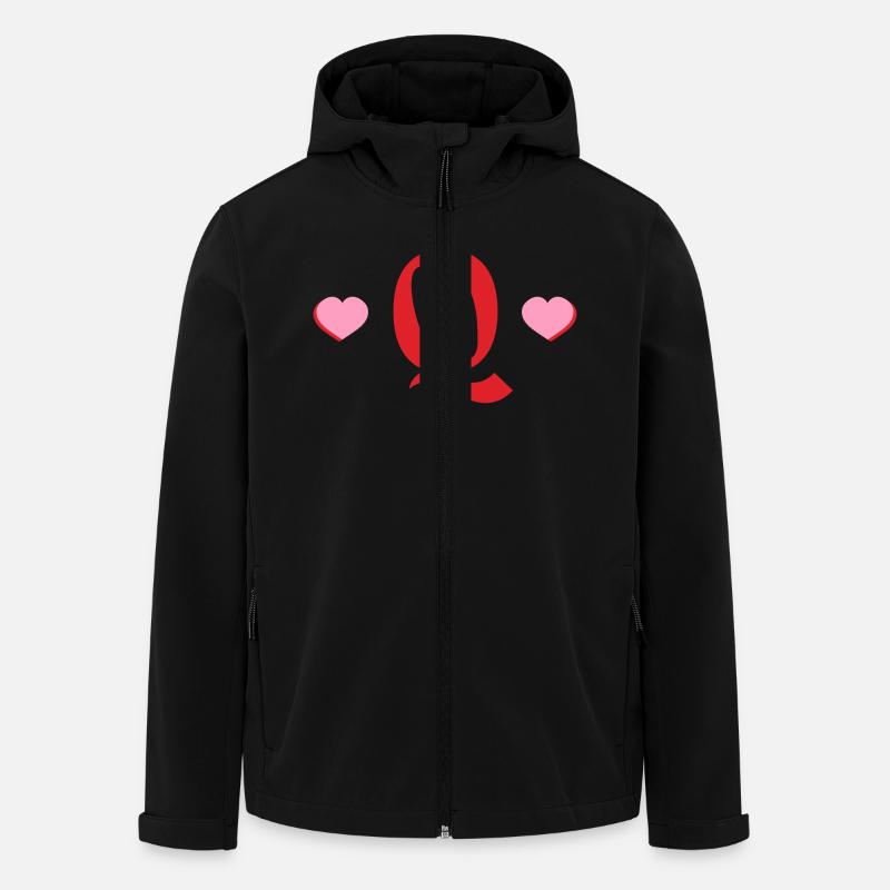 Buchstabe q rote Herzen - Recycelte Männer Softshell-Jacke von Stanley/Stella - Schwarz