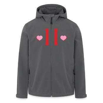 Buchstabe h rote Herzen - Recycelte Männer Softshell-Jacke von Stanley/Stella - Schwarz - Vorne - AI Model Male 185 light (185cm)