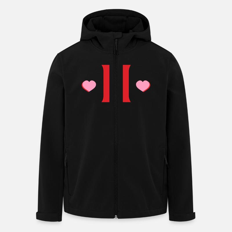 Buchstabe h rote Herzen - Recycelte Männer Softshell-Jacke von Stanley/Stella - Schwarz