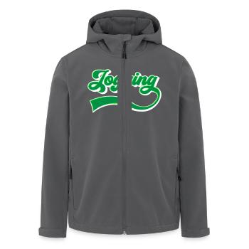 jogging jogging lettering | Colors can be changed - Men’s Recycled Softshell Jacket by Stanley/Stella - black - Front - AI Model Male 185 light (185cm)