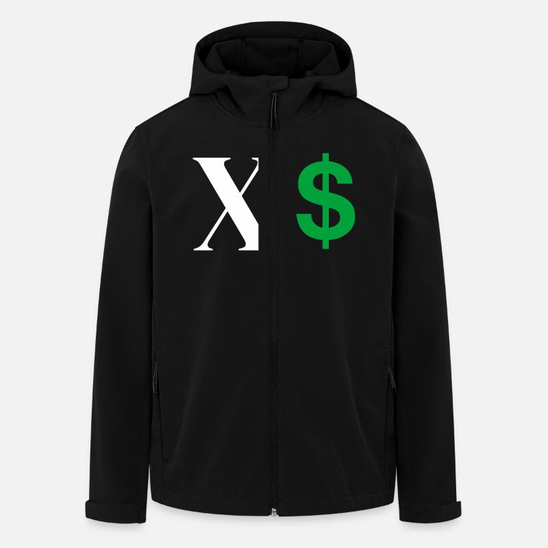 Lettre x dollar - Veste softshell homme en polyester recyclé Stanley/Stella - noir