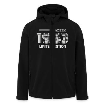 1963 Birthday Gift 1963 Gift Idea - Men’s Recycled Softshell Jacket by Stanley/Stella - black - Front - AI Model Male 185 light (185cm)