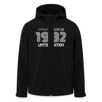 cadeau anniversaire 1982 idée cadeau 1982 - Veste softshell homme en polyester recyclé Stanley/Stella - noir - Devant - AI Model Male 185 light (185cm)