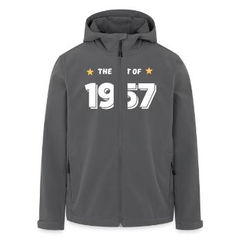 Das Beste von 1957 - Recycelte Männer Softshell-Jacke von Stanley/Stella - Schwarz - Vorne - AI Model Male 185 light (185cm)
