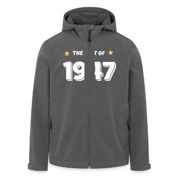 Best of 1947 - Men’s Recycled Softshell Jacket by Stanley/Stella - anthracite - Front - AI Model Male 185 light (185cm)
