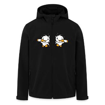 3 oiseaux équipe trois amis marié fête mari - Veste softshell homme en polyester recyclé Stanley/Stella - noir - Devant - AI Model Male 185 light (185cm)