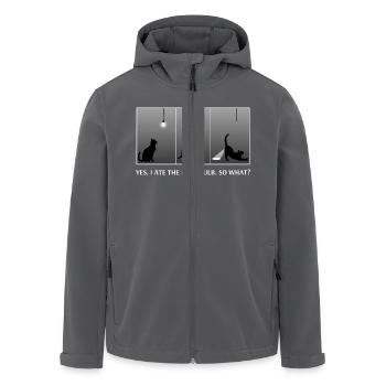 Drôle de chat a mangé une ampoule électrique alors quel cul brillant impertinent - Veste softshell homme en polyester recyclé Stanley/Stella - charbon - Devant - AI Model Male 185 light (185cm)