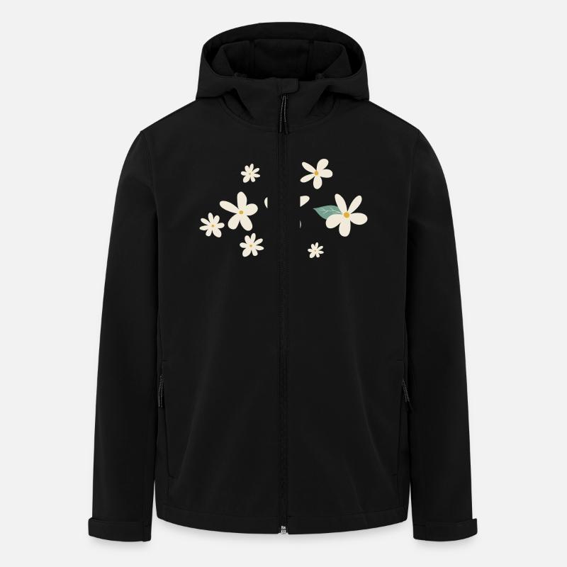 Flowers Daisies Gift Idea - Men’s Recycled Softshell Jacket by Stanley/Stella - black