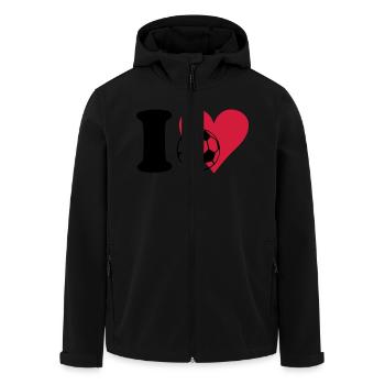 Fußball - I love Fußball - Recycelte Männer Softshell-Jacke von Stanley/Stella - Schwarz - Vorne - AI Model Male 185 light (185cm)