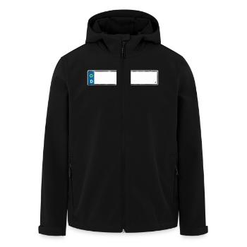 geburtstagnummernschild - Recycelte Männer Softshell-Jacke von Stanley/Stella - Schwarz - Vorne - AI Model Male 185 light (185cm)
