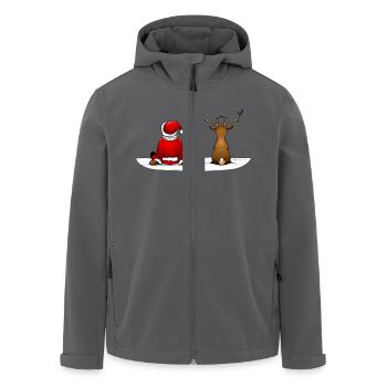 Santa Claus und Rudolph - Recycelte Männer Softshell-Jacke von Stanley/Stella - Schwarz - Vorne - AI Model Male 185 light (185cm)