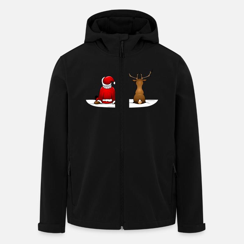 Santa Claus und Rudolph - Recycelte Männer Softshell-Jacke von Stanley/Stella - Schwarz