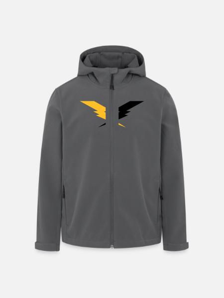 Błyskawica - Męska kurtka softshell z poliestru z recyklingu Stanley/Stella - czarny