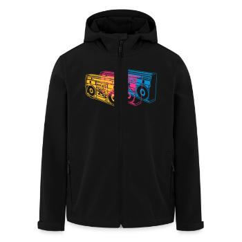 radio portable - Veste softshell homme en polyester recyclé Stanley/Stella - noir - Devant - AI Model Male 185 light (185cm)