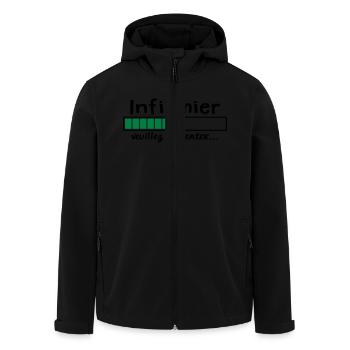 infirmier veuillez patienter - Veste softshell homme en polyester recyclé Stanley/Stella - noir - Devant - AI Model Male 185 light (185cm)