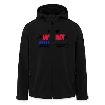 futur infirmier - Veste softshell homme en polyester recyclé Stanley/Stella - noir - Devant - AI Model Male 185 light (185cm)