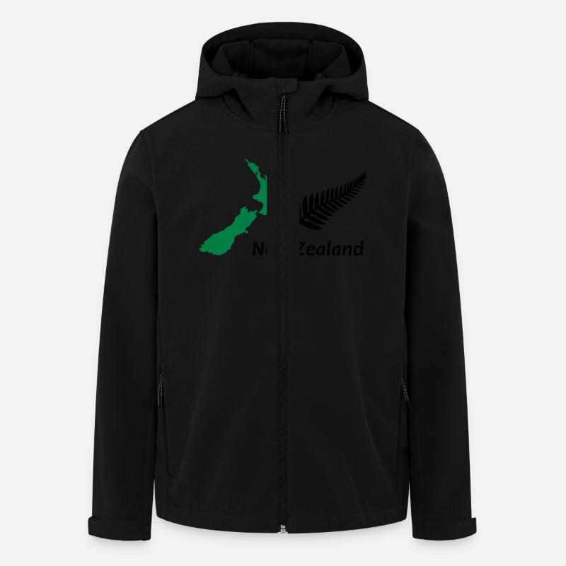 New Zealand - Map & Fern - Recycelte Männer Softshell-Jacke von Stanley/Stella - Schwarz