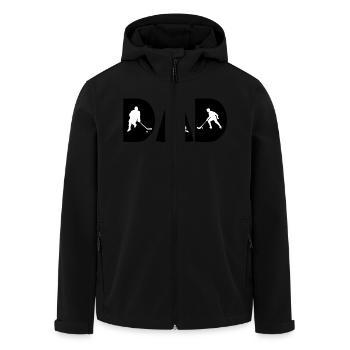 Hockey Dad - Men’s Recycled Softshell Jacket by Stanley/Stella - black - Front - AI Model Male 185 light (185cm)